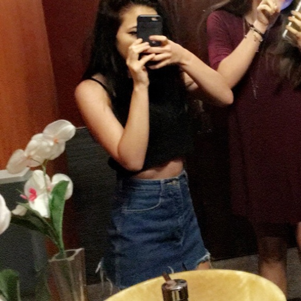 pacsun short jean skirt